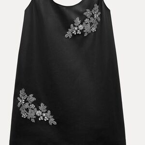 Zara Faux Leather Beaded Dress